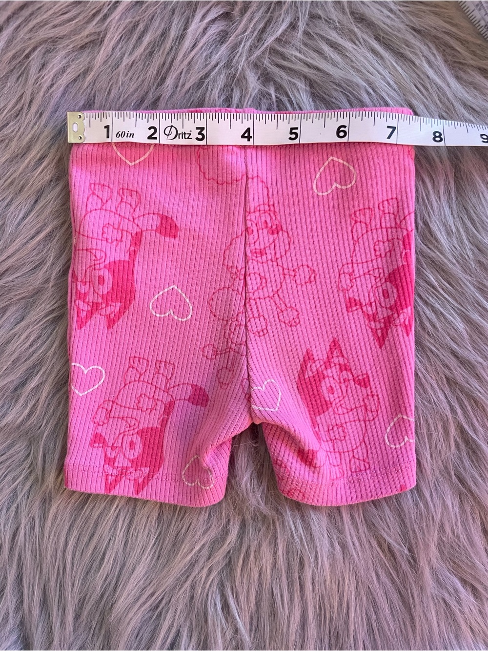 🐶Pink Ribbed Bluey Shorts - Picture 5 of 7